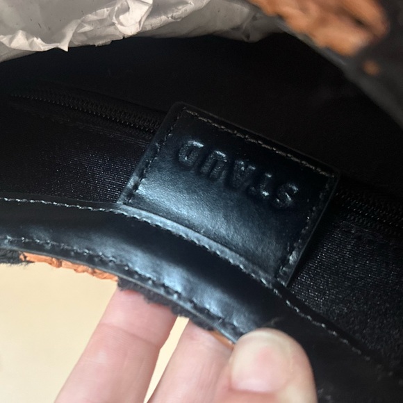 NWT STAUD Woven Raffia Moon Tote Bag - Picture 12 of 12